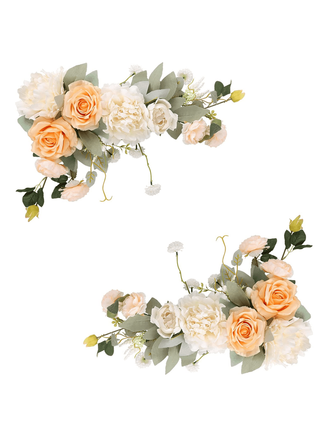 Wedding Arch Flowers 2pcs Floral Swags White Flowers for Wedding Arch Corner Flower Arrangement