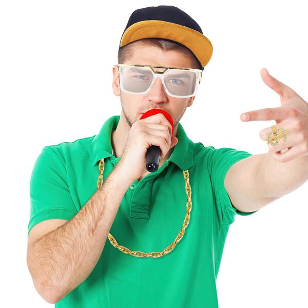 80er 90er Hip Hop Kostüm Outfit Rapper Zubehör Halloween