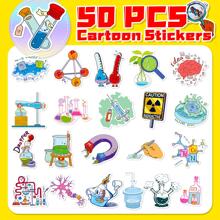 50入組化學實驗室塗鴉貼紙,化學,,物理,數學合成貼紙適用於行李,筆記本電腦