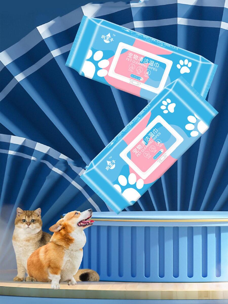 80pcs/pack Cat And Dog Eye Cleaning Wipes - White - View 1