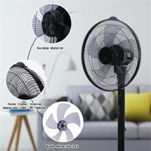 Oscillating 14.5" Adjustable 12 Speed Pedestal Stand Fan With Remote Control For Indoor, Bedroom, Living Room, Home Office & College Dorm Use
