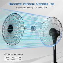 Oscillating 14.5" Adjustable 12 Speed Pedestal Stand Fan With Remote Control For Indoor, Bedroom, Living Room, Home Office & College Dorm Use