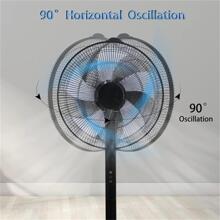 Oscillating 14.5" Adjustable 12 Speed Pedestal Stand Fan With Remote Control For Indoor, Bedroom, Living Room, Home Office & College Dorm Use