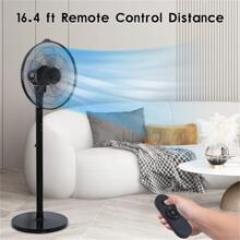 Oscillating 14.5" Adjustable 12 Speed Pedestal Stand Fan With Remote Control For Indoor, Bedroom, Living Room, Home Office & College Dorm Use