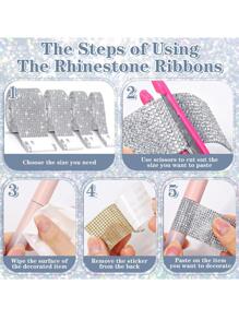 1Yard Self Adhesive Rhinestone Tapes DIY Crafts Sticker Decorative Decorative Gift Home Decor Supplies Sewing Trim Car Phone Case Decor - Silver - View 7