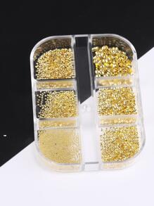 1盒铝合金混合美甲装饰DIY指甲饰品美甲宝石美甲用品指甲 - 金色 - 查看 6