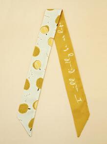 Fruit Print Skinny Scarf - Multicolor - View 2