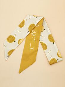 Fruit Print Skinny Scarf - Multicolor - View 3