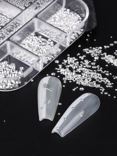 1盒铝合金混合美甲装饰DIY指甲饰品美甲宝石美甲用品指甲