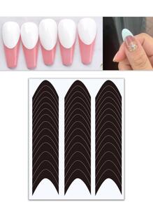1sheet French Crescent Smile Auxiliary Sticker V-Shaped Manicure Strip Nail Art Form DIY Line Nail Decoration Accessories Tools