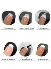 1sheet French Crescent Smile Auxiliary Sticker V-Shaped Manicure Strip Nail Art Form DIY Line Nail Decoration Accessories Tools