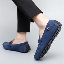 Giày lười trang trí kim loại cho nam, Giày lười ngoài trời màu xanh giải trí - Màu xanh lam - Xem 6