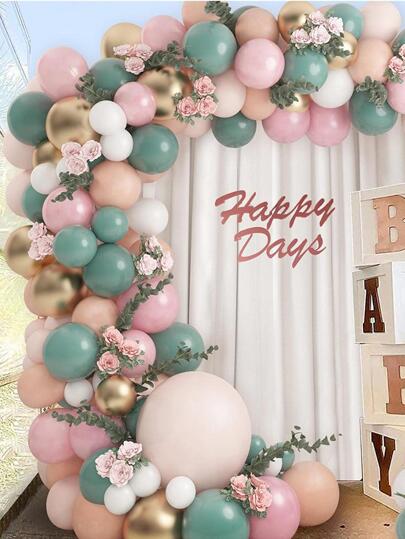 122件混色派对装饰气球套装