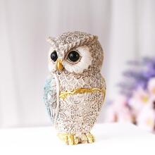 1 bức tượng cú bằng nhựa Polyresin chân thực làm quà tặng tốt nhất - trắng - Xem 3