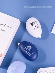 1pc Blue Cartoon Girl Pattern Correction Tape - White - View 2