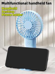 1 Quạt Mini Bằng Nhựa, Quạt Cầm Tay Màu Xanh Đơn Giản Cho Mùa Hè - Màu xanh lam - Xem 2