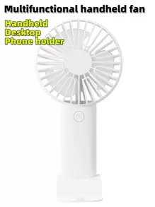 1 pieza Abanico de plástico mini simple blanco portátil de mano para verano - Blanco - Ver 2