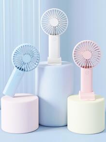 1 Quạt Mini Bằng Nhựa, Quạt Cầm Tay Màu Xanh Đơn Giản Cho Mùa Hè - Màu xanh lam - Xem 3