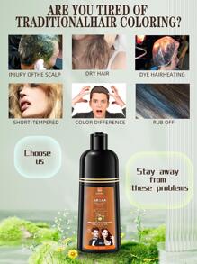 VOJO 1瓶420毫升無氨天然堅果油染髮劑，自然褐色色調 - 棕色 - 查看 5