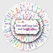 50入組英文勵志簡短語句塗鴉圖案卡通動漫guka貼紙適合兒童可愛時尚愛塗鴉防水貼紙,適用於筆記型電腦水瓶單板滑板手機 - 黑與白 - 查看 3