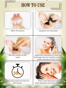 VOJO 1瓶420毫升無氨天然堅果油染髮劑，自然褐色色調 - 棕色 - 查看 6