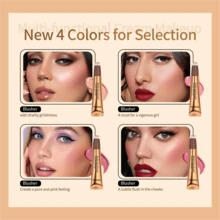 HelloKiss 多功能液體塑造輪廓奶油,1入組持久珠光精細珠光質感紋理螢光筆臉部腮紅奶油彩妝棒 - 銅色 - 查看 8