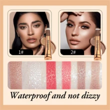 HelloKiss 多功能液體塑造輪廓奶油,1入組持久珠光精細珠光質感紋理螢光筆臉部腮紅奶油彩妝棒 - 銅色 - 查看 3