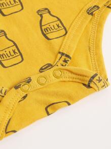 Em bé In Toàn bộ Áo liền quần dây treo - Màu vàng - Xem 5