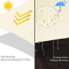 1入組3x5米米色防水遮陽帆水外遮陽篷遮陽布戶外遮陽篷，為露台庭院游泳池汽車遮陽 - 米色 - 查看 3