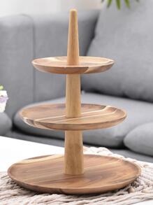 1pc Three-tiered Wooden Dessert Stand - Apricot - View 2