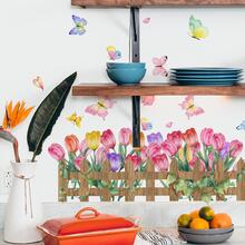 1 PC 30X90 CM Giấy Dán Tường PVC, Cottagecore Hoa Tulip & Bướm Hoa Văn Dán Tường Cuộn Cho Phòng Khách, Phòng Ngủ - Nhiều màu - Xem 4