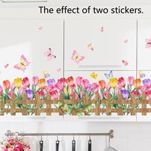 1 PC 30X90 CM Giấy Dán Tường PVC, Cottagecore Hoa Tulip & Bướm Hoa Văn Dán Tường Cuộn Cho Phòng Khách, Phòng Ngủ - Nhiều màu - Xem 6