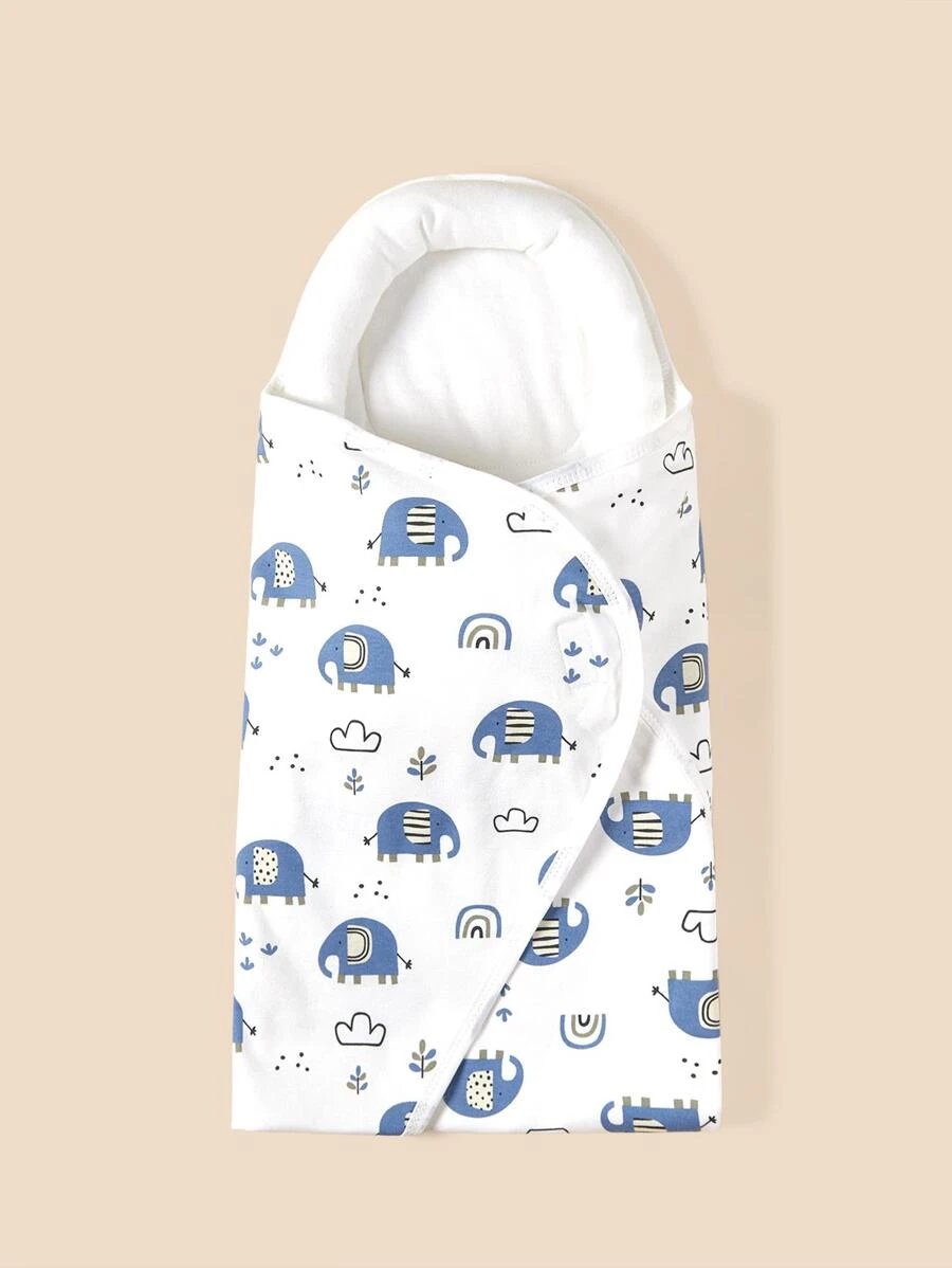 1pc Printed Swaddle Blanket, Comfortable Baby Swaddle - Multicolor - View 1