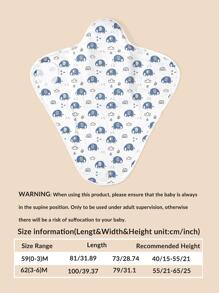 1pc Printed Swaddle Blanket, Comfortable Baby Swaddle - Multicolor - View 3