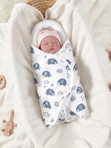 1pc Printed Swaddle Blanket, Comfortable Baby Swaddle - Multicolor - View 2