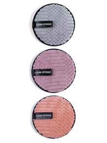 MAANGE 3pcs Makeup Remover Puff,Soft And Skin Friendly Face Towel,Cleaning Tools Easy Carrying For Travel - Multicolor - View 7