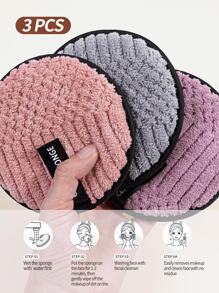 MAANGE 3pcs Makeup Remover Puff,Soft And Skin Friendly Face Towel,Cleaning Tools Easy Carrying For Travel - Multicolor - View 4