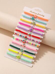 12 piezas / Set con diseño de fruta Pulsera - Multicolor - Ver 1