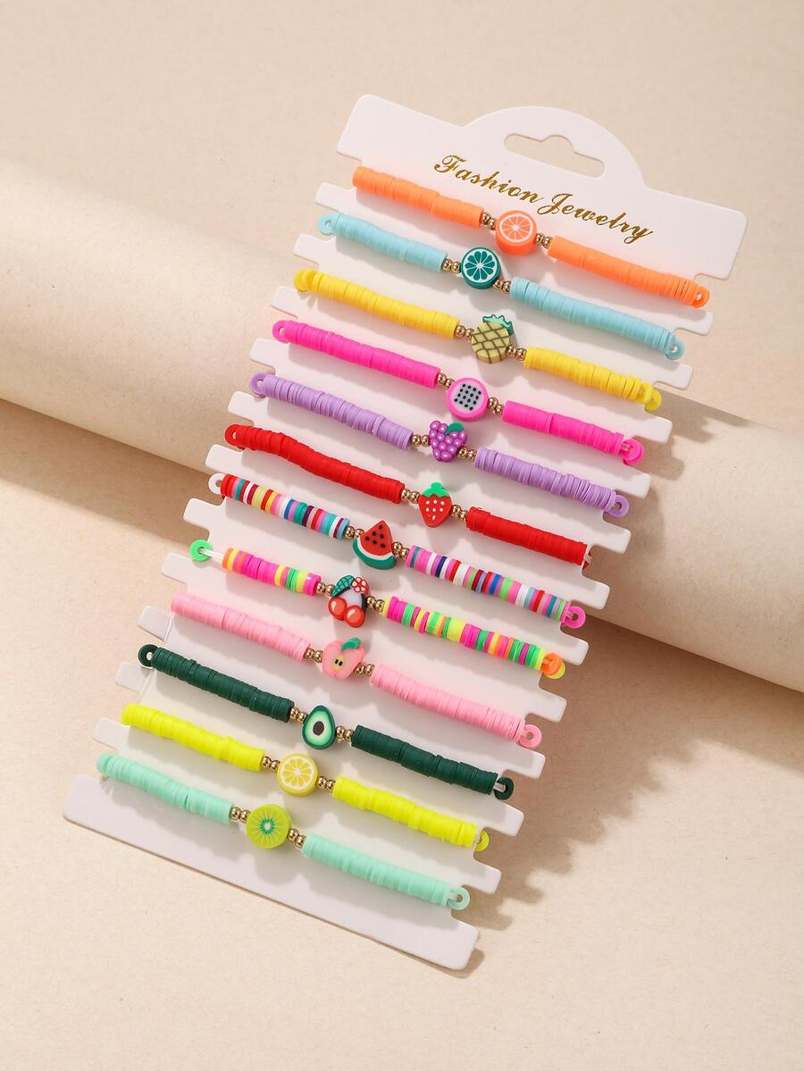 12 piezas / Set con diseño de fruta Pulsera - Multicolor - Ver 1