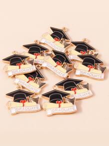 Random 10pcs Doctoral Cap Shaped Jewelry Pendant - Multicolor - View 1