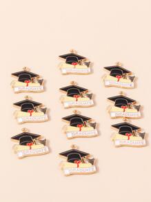 Random 10pcs Doctoral Cap Shaped Jewelry Pendant - Multicolor - View 4
