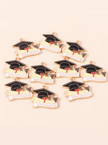 Random 10pcs Doctoral Cap Shaped Jewelry Pendant - Multicolor - View 3
