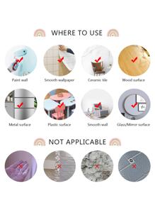 SURELIFE 1入組卡通動物彩虹波西米亞牆貼乙烯基貼花兒童房間裝飾 - 彩色 - 查看 6