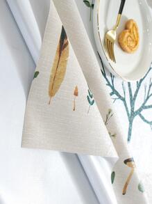 1入組防水桌布帶大樹和樹葉圖案 - 彩色 - 查看 5