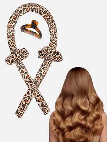4pcs Leopard Heatless Sleep Curler - Multicolor - View 1