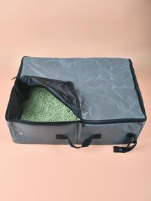 1 pieza plegable Cama de arena para gatos Cesta & 1 pieza Pala de arena para gatos & 1 pieza Bol & 1 pieza Bolsa de heces Set - Multicolor - Ver 3