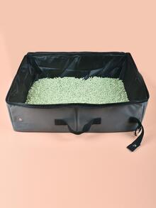 1 pieza plegable Cama de arena para gatos Cesta & 1 pieza Pala de arena para gatos & 1 pieza Bol & 1 pieza Bolsa de heces Set - Multicolor - Ver 7