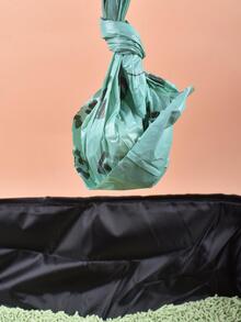 1 pieza plegable Cama de arena para gatos Cesta & 1 pieza Pala de arena para gatos & 1 pieza Bol & 1 pieza Bolsa de heces Set - Multicolor - Ver 5