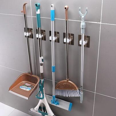 1入組自粘掃帚和拖把架不附帶沖孔
