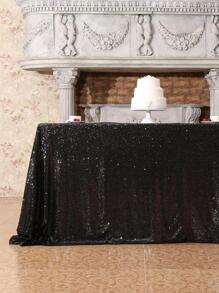1入組亮片裝飾桌布 - 黑色 - 查看 2